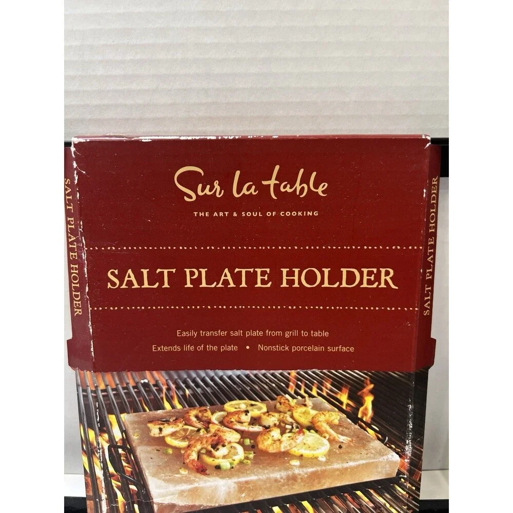 Salt Block Holder 8x12 Inch Sur la table Nonstick Porcelain Surface